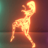 Blenderノード設定でホログラム的に発光する自作キャラダンス